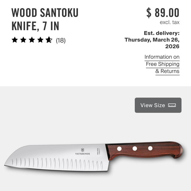 Victorinox Wood Santoku Knife, 7 in