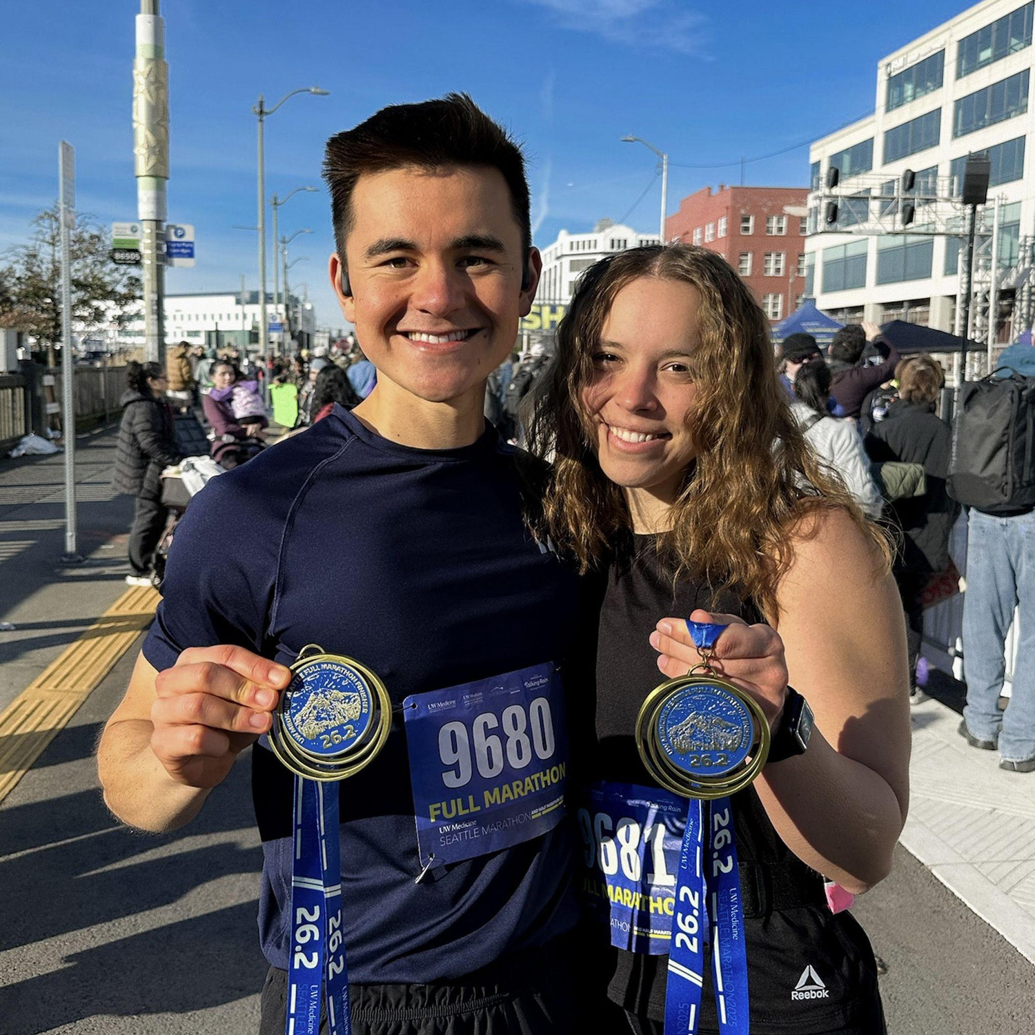 Seattle Marathon! Matthew took 'running the race together' literally! Talk about dedication!