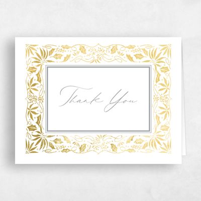 White Wedding Thank You - Onyx Landscape Foil