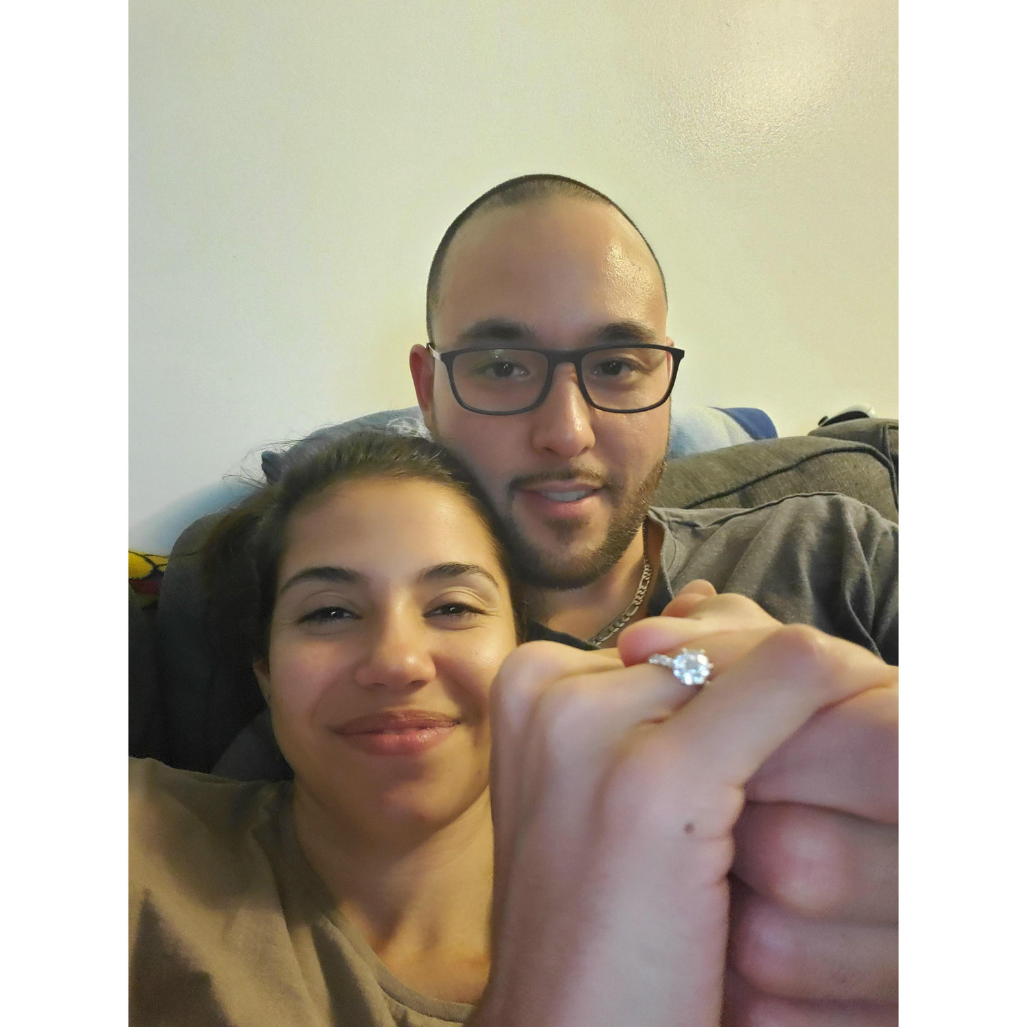 Bursting with excitement! The night he proposed. March 22, 2020.