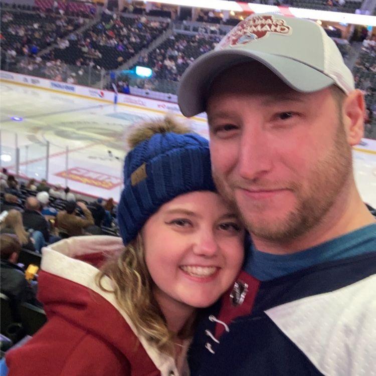 Kyle introduced Amanda to the crazy world of Hockey and now one of their favorite date nights is going to a Colorado Avalanche game!