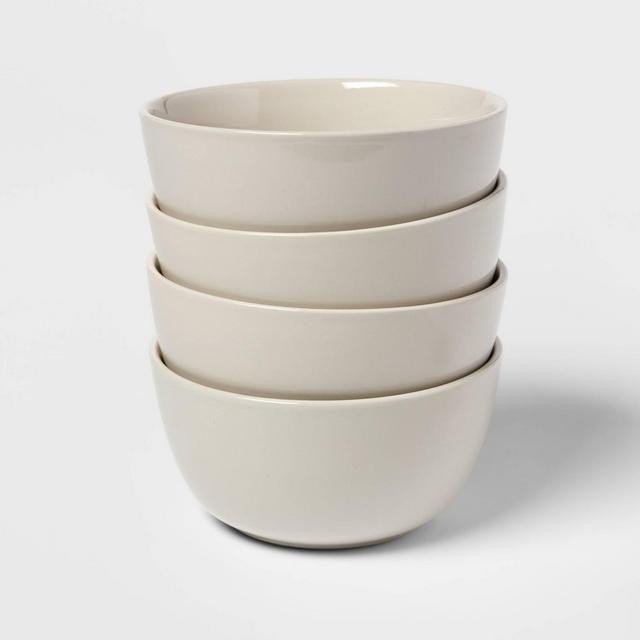 27oz 4pk Stoneware Avesta Bowls Light Gray - Project 62™