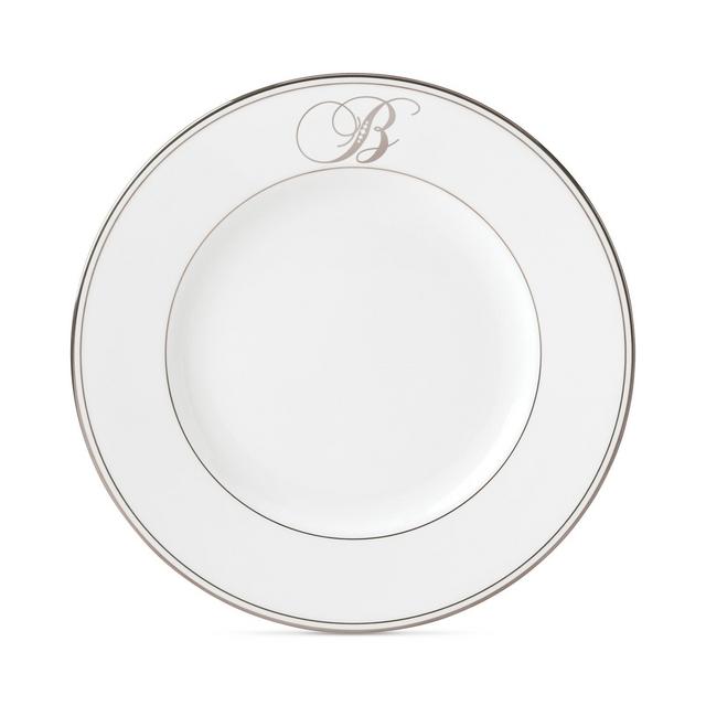 Lenox Federal Platinum Monogram Dinner Plate, Script Letters