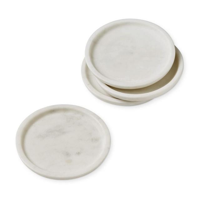 White Marble Coasters, Set of 4