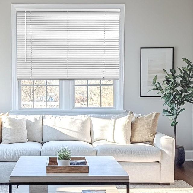 CHICOLOGY Mini Blinds – 59.75x72 Horizontal Vinyl Blinds for Windows, White | Cordless | Easy to Install | Sleek Low-Profile Fit for Doors, Offices, Kitchens & Apartments