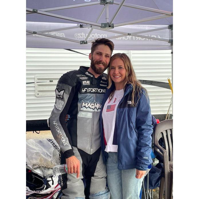 Austin & Chloe trying to stay dry at the AMA Supermoto race in Colorado. June 3rd, 2023