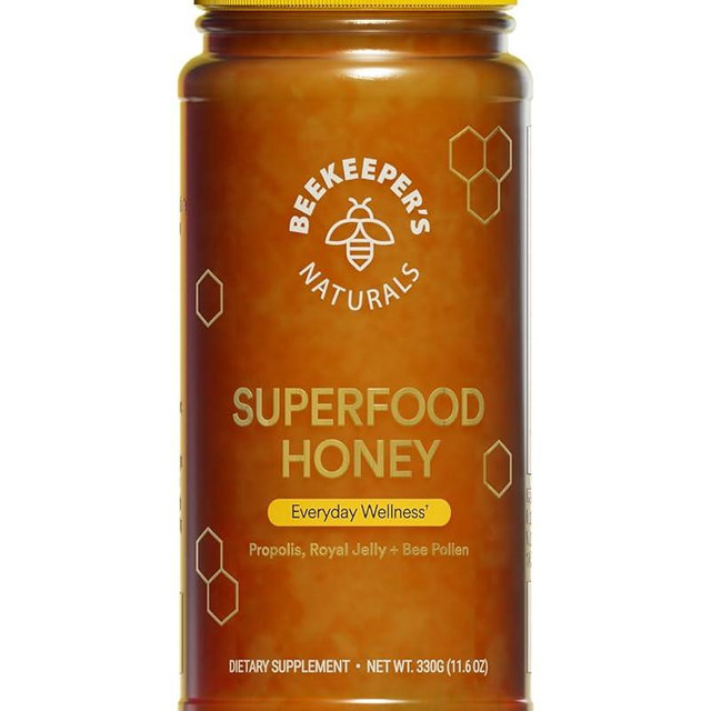Superfood Honey by Beekeeper's Naturals - Bee Pollen, Royal Jelly, Propolis, Honey - Natural Energy, Immune Support, Mental Clarity, Athletic Performance (11.6 oz)