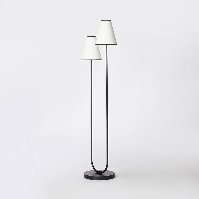 2-Head Floor Lamp with Trimmed Shade Black - Threshold™ designed with Studio McGee