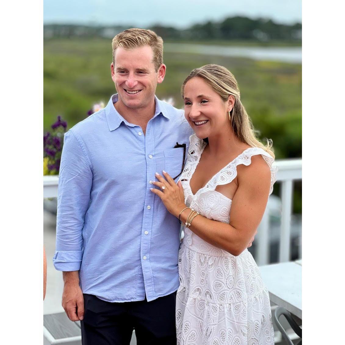 Celebrating our engagement with family at Bluecoast Grille in Bethany Beach, DE (Aug 2023)