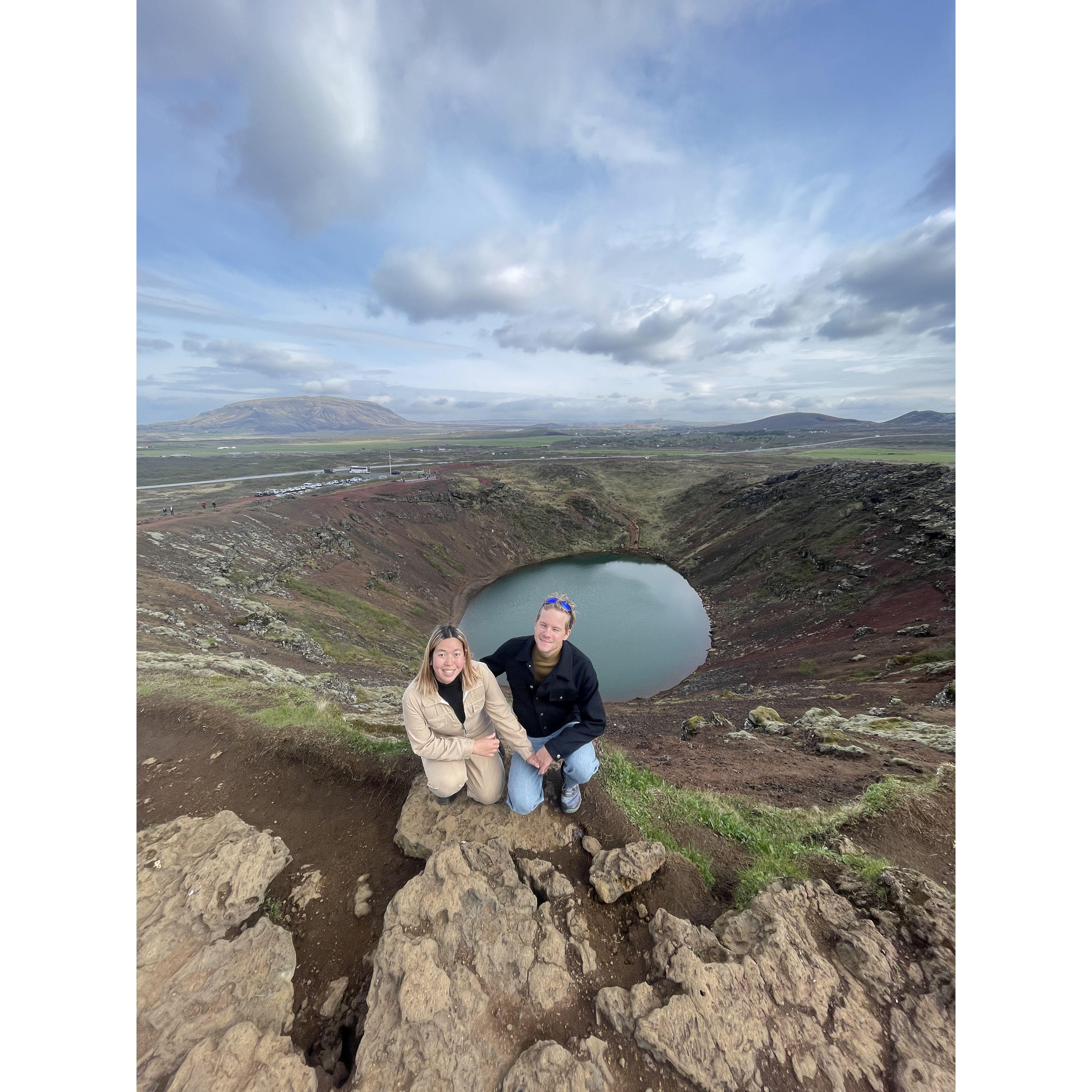 Visiting Kerid Crater.