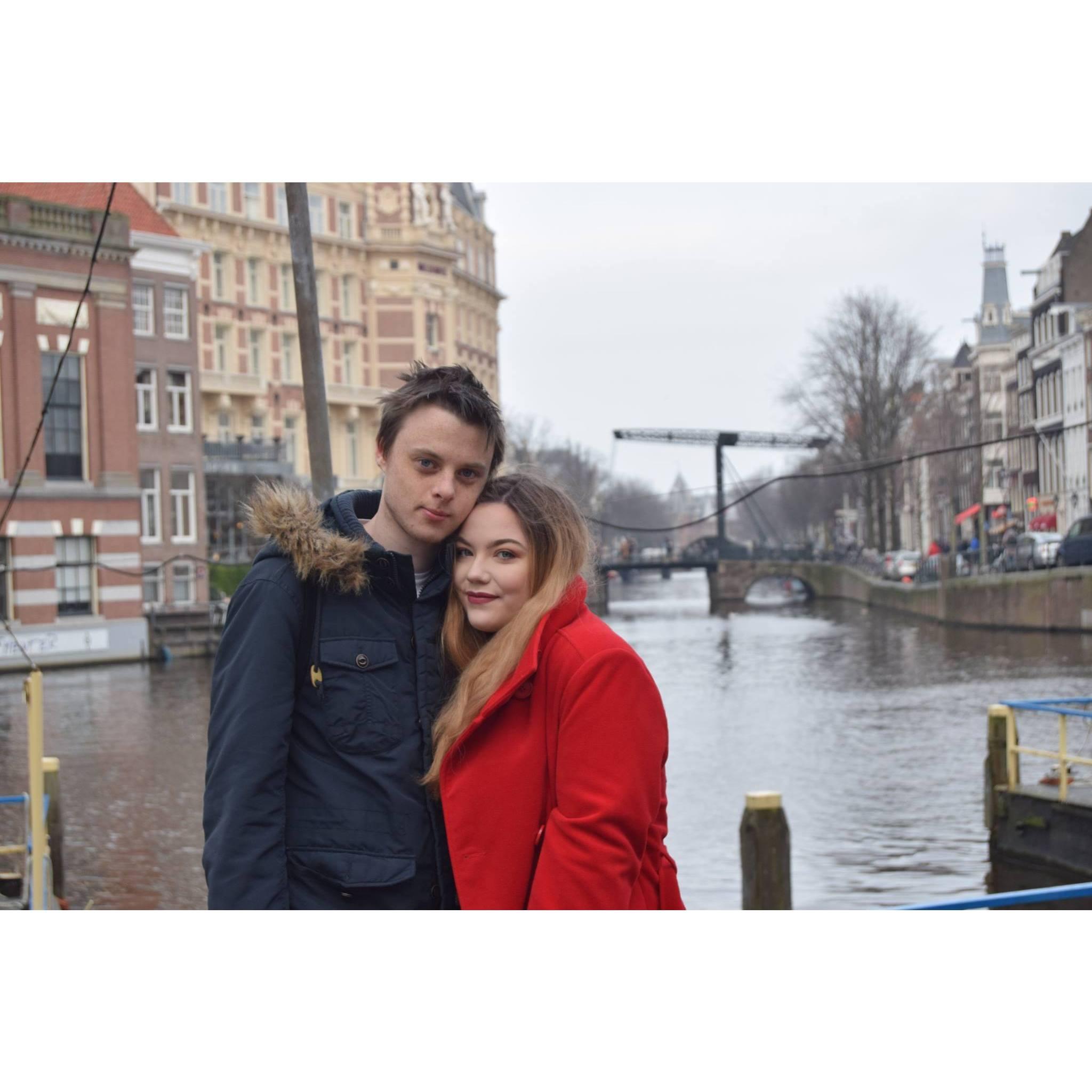 2018 - On our first trip to Amsterdam.