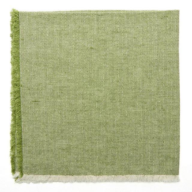 Herringbone Fringe Grass Dinner Napkin