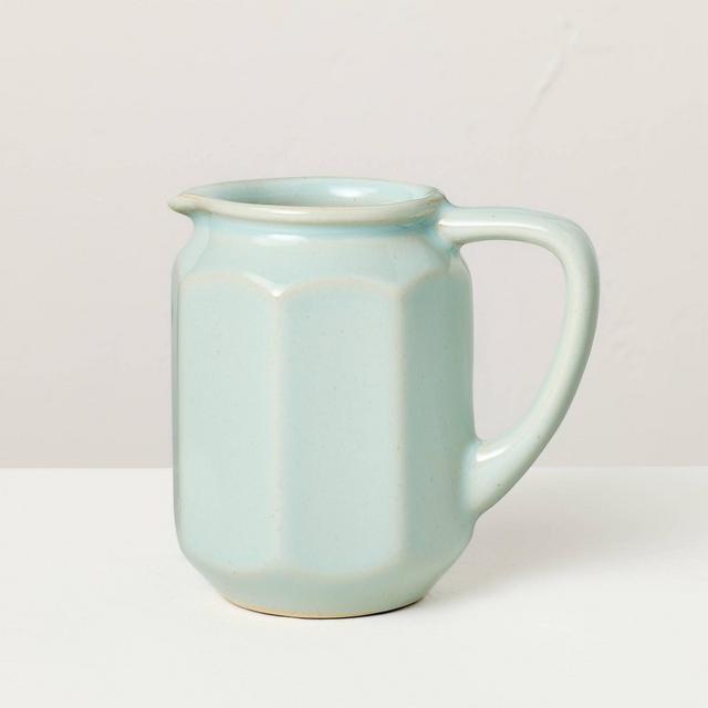 8 fl oz Stoneware Beverage Pitcher Peace Blue - Hearth & Hand™ with Magnolia