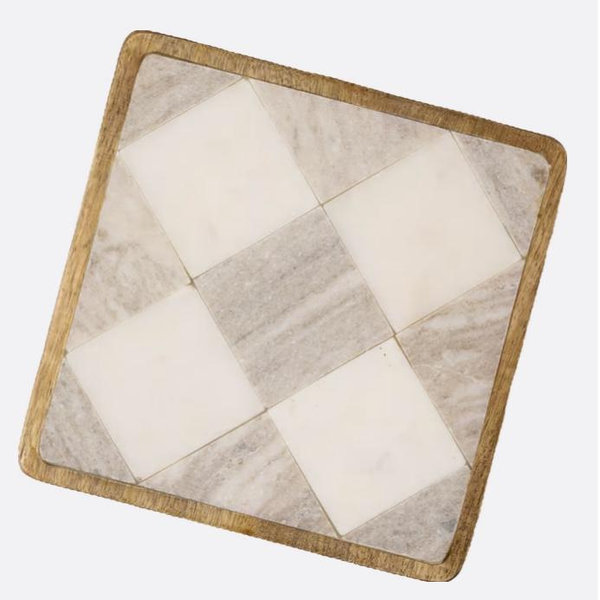Everett Checkered Marble Trivet
