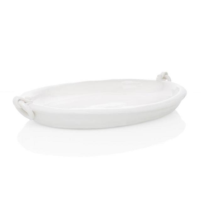 White Ceramic Oval Platter