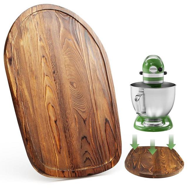 GuanQiao Food-Grade Bamboo Slider for KitchenAid 4.5-5 Qt Tilt Head Stand Mixer, Appliance Sliding Mat for Kitchenaid Artisan, Kitchen Countertop Storage Accessories Mixer Moving Tray Attachments
