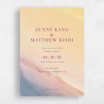 Honey, Orange Wedding Invitation - Chelan Portrait