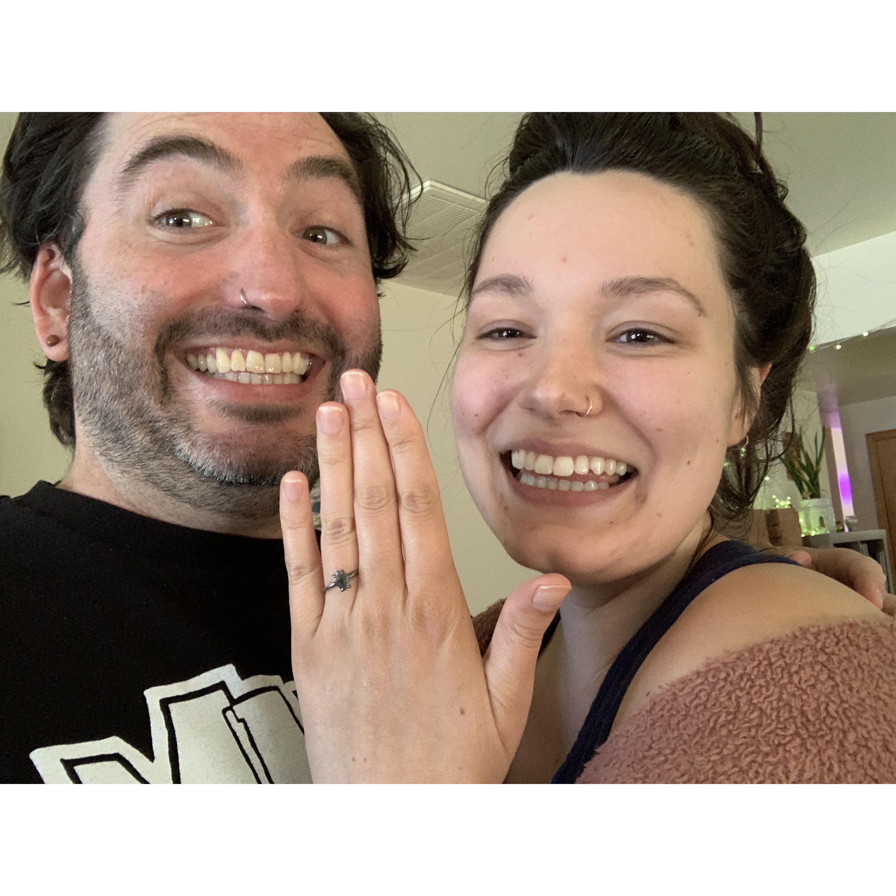 Right after the proposal (yes, we both cried).