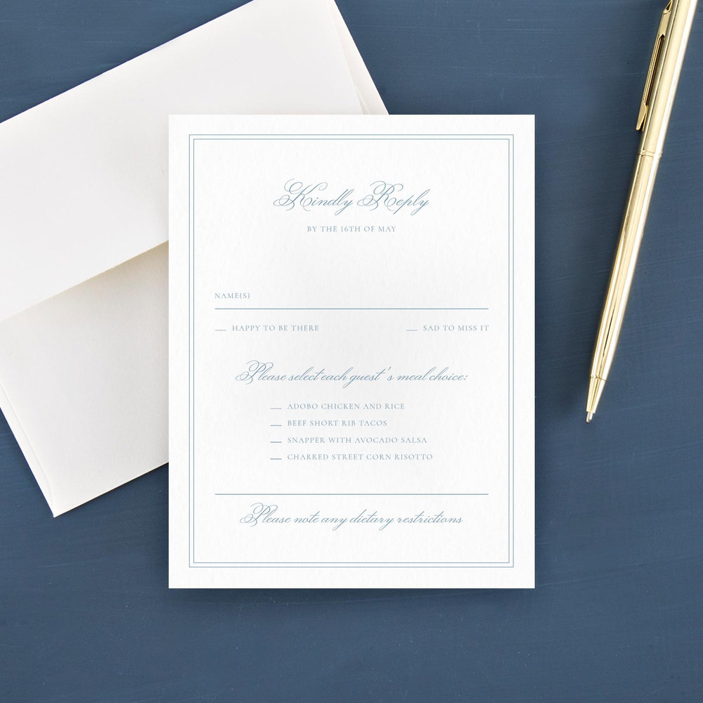 Wyncote Landscape | Dusty Blue | Zola Wedding Invitations