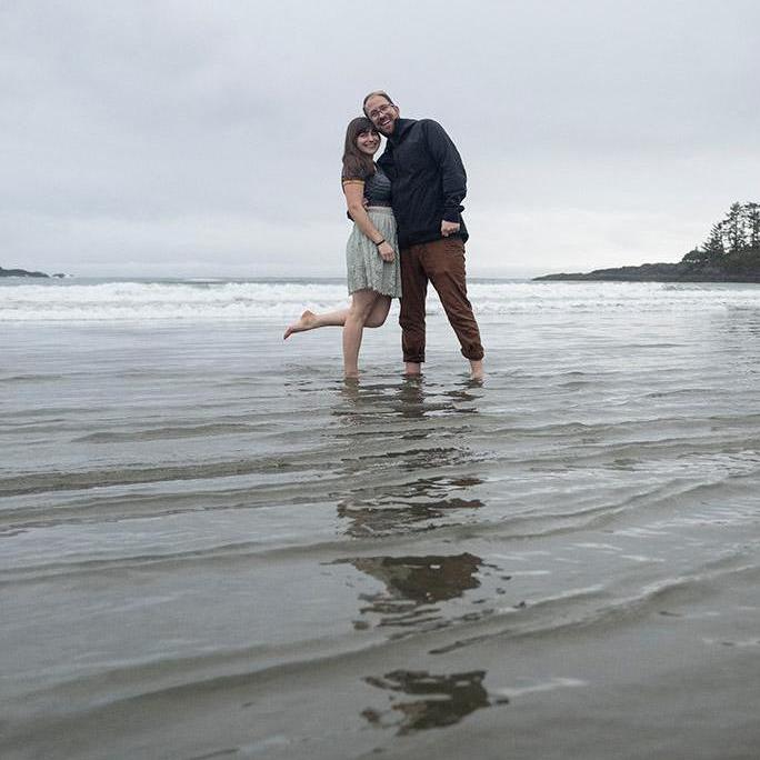 Celebrating our engagement in Tofino, BC. 2018