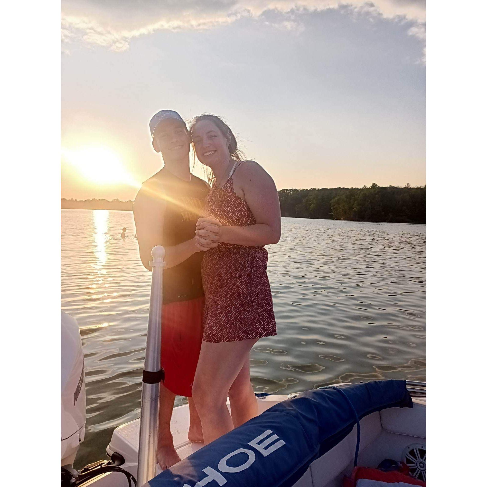 Dancing on the boat at grandpa and grandma Davis' house.
