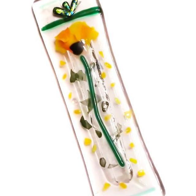 Golden Poppy Mezuzah with Kosher Scroll