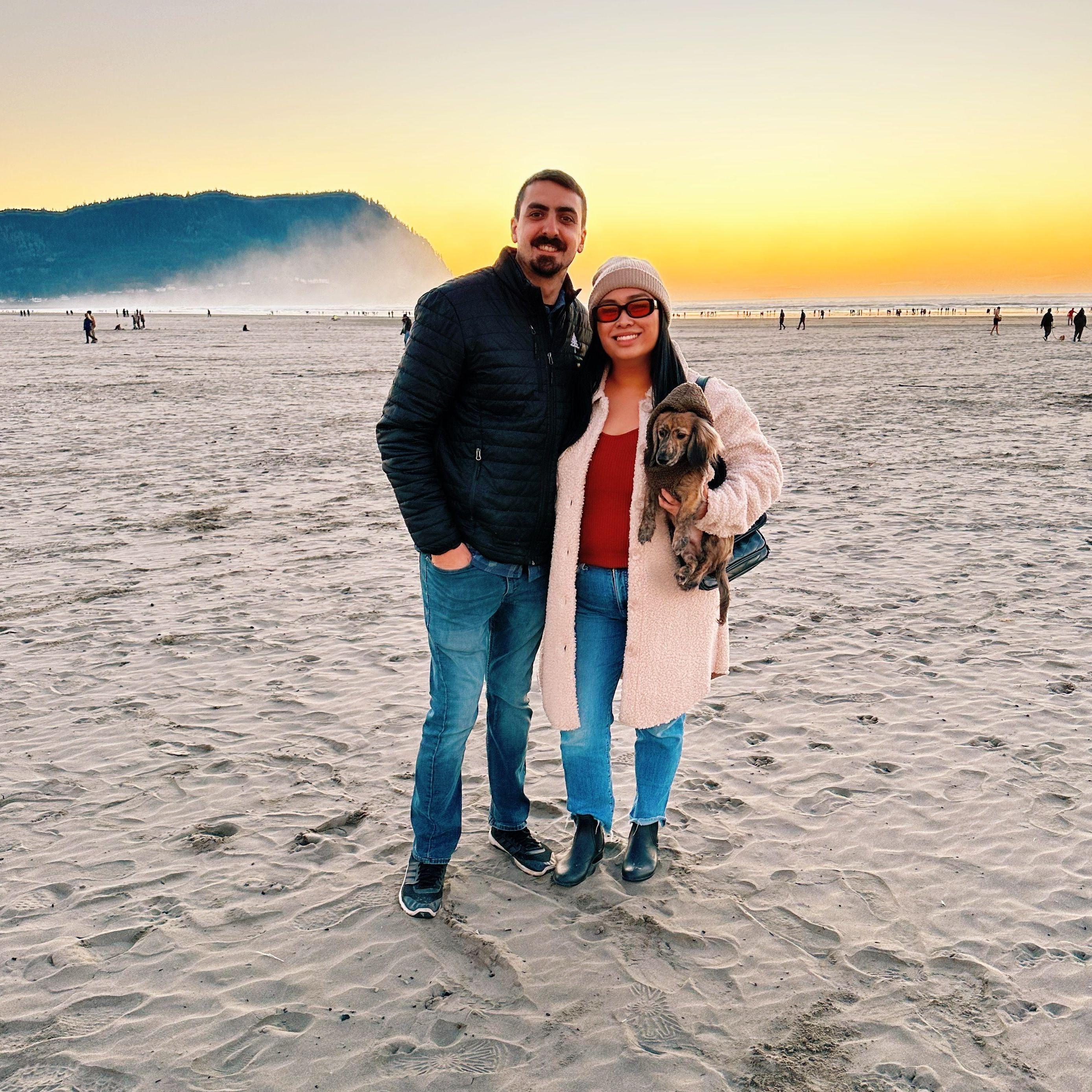 Thanksgiving weekend at the beach, first trip to the beach with the new Puppy Bruno.