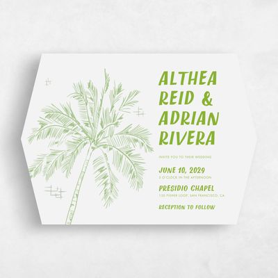 Green Diamond Wedding Invitation - Ocaso Landscape