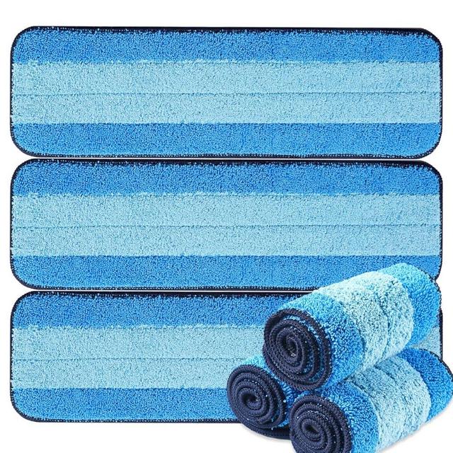 MR. SCRUB 6 Pack Microfiber Cleaning Pads for Bona Mop, Safe for Hardwood and Hard-Surface Floors, Reusable Microfiber Mop Pads for 18 Inch Mop, No Residue, Super-Absorbent, Over 500 Machine Washes