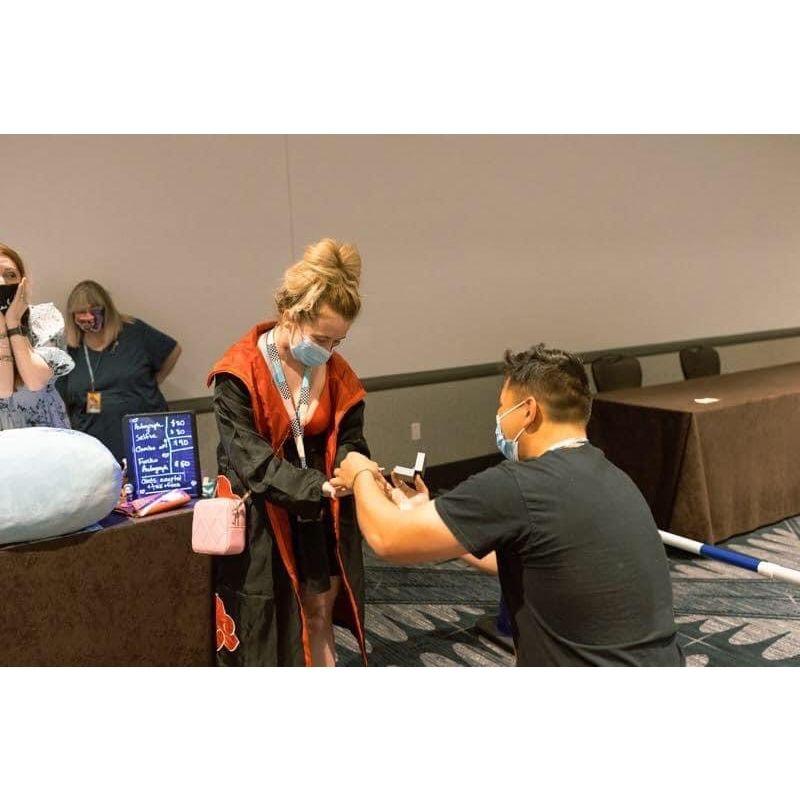 We were getting an autograph from a voice actor for Jeff before this photo!