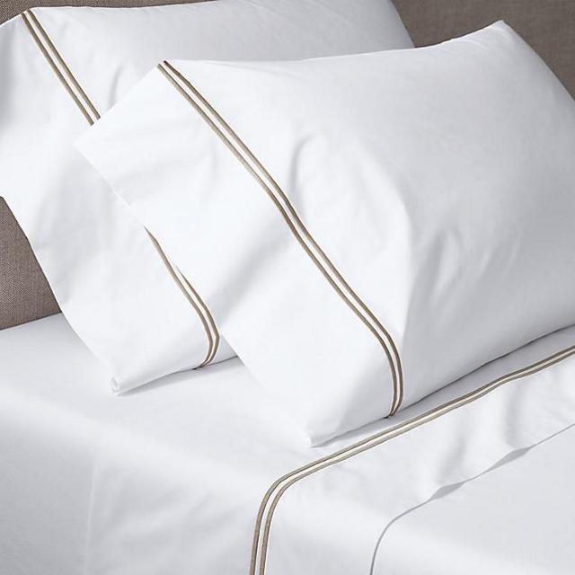 Organic Italian Hotel Satin Stitch Sheet Set