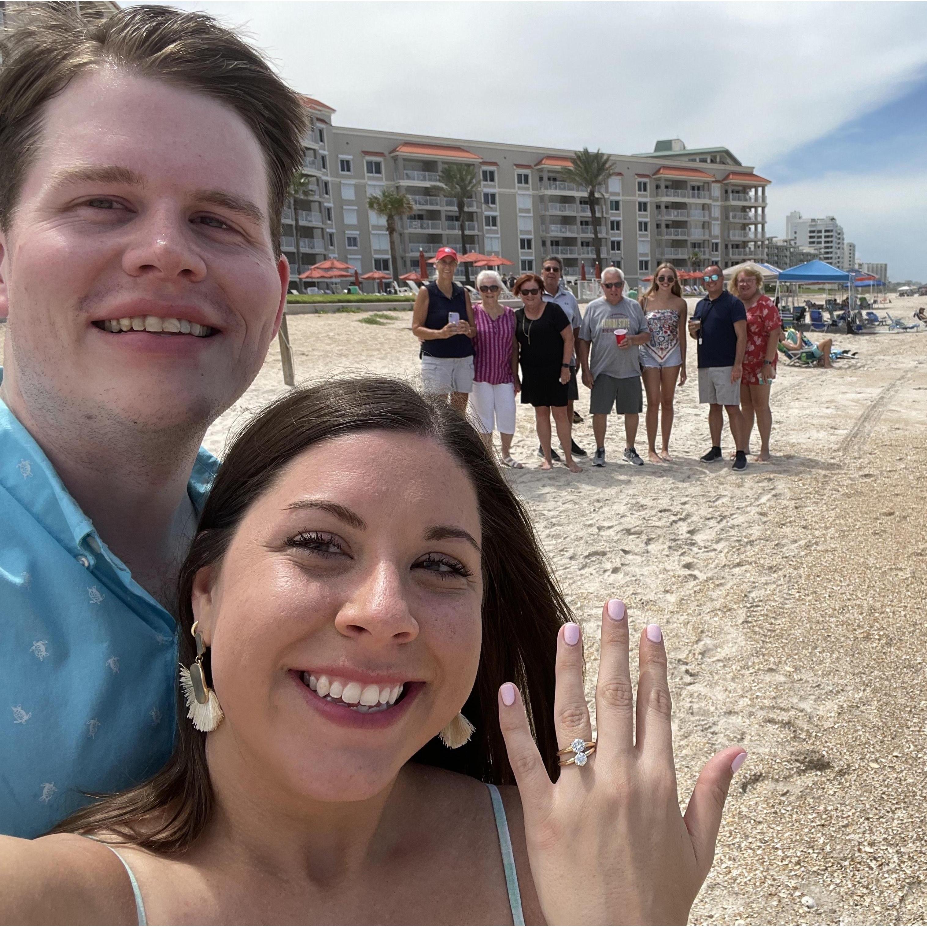 Our families were able to watch our proposal on the beach!