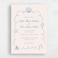 Blue Wedding Invitation - Boracay Portrait
