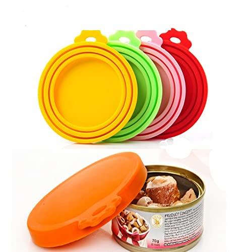 Silicone Pet Can Covers, Lids set of 5 incl.-Reusable Silicone Food Storage Covers, Silicone Stretch Food Container Covers Fits Container To Keep Food Fresh