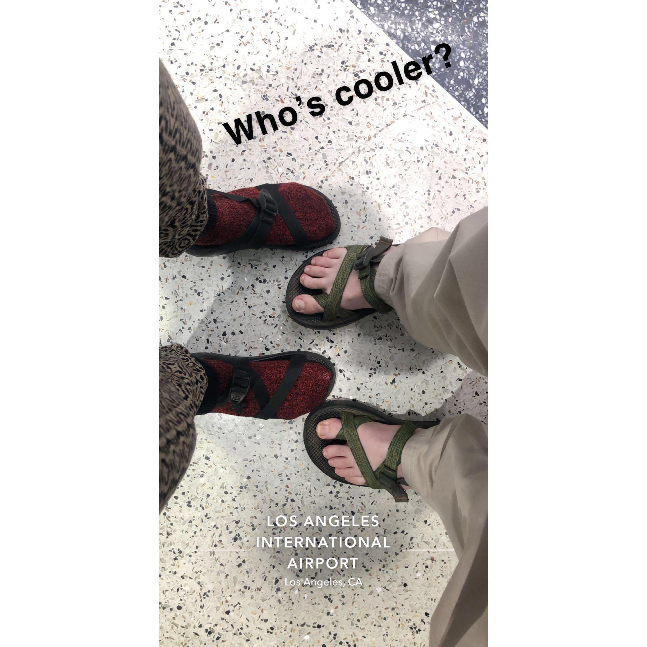 Traveling highlighted their biggest difference- whether sockos are cool or not.