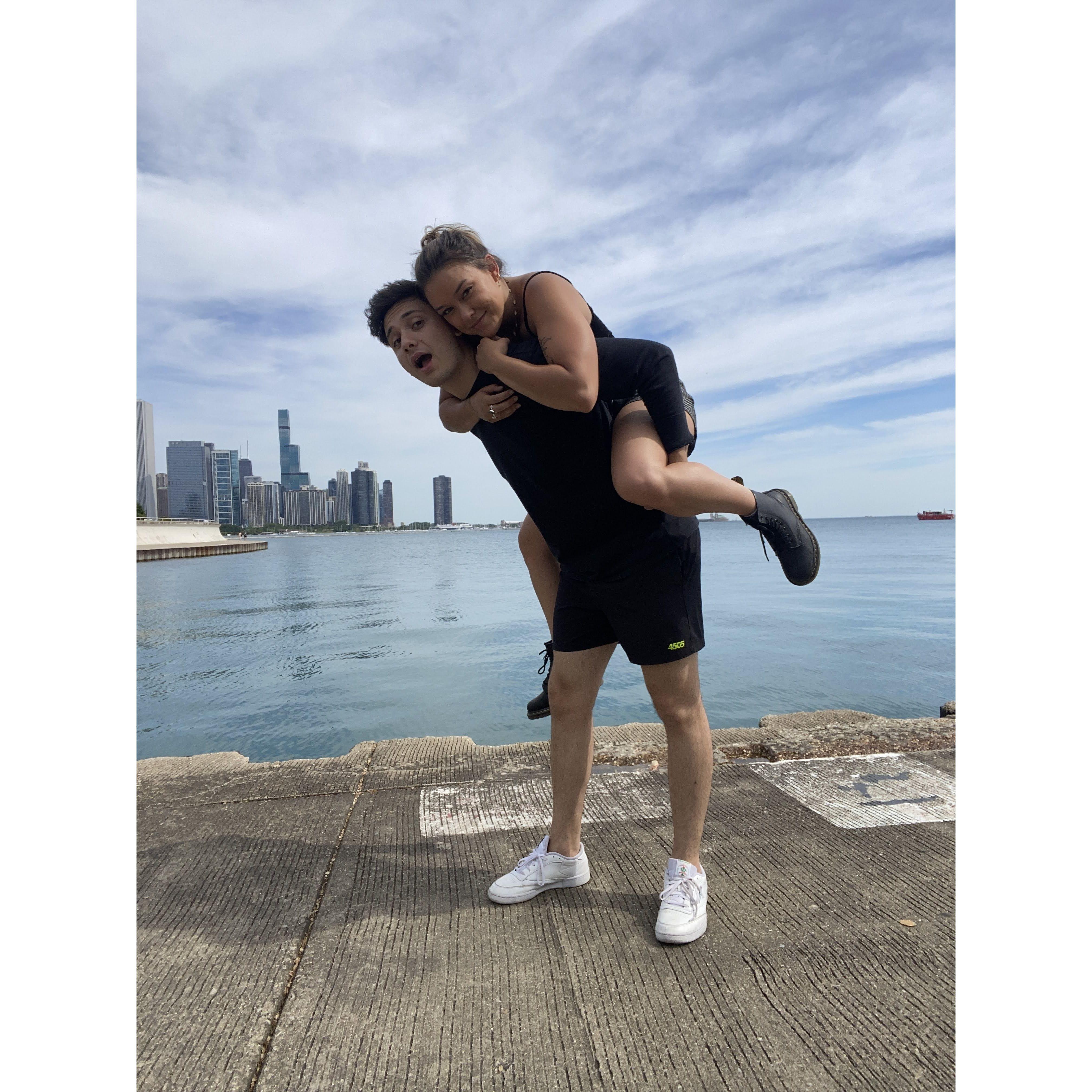 Em and Ed explore Chicago. Ask us about our biking !