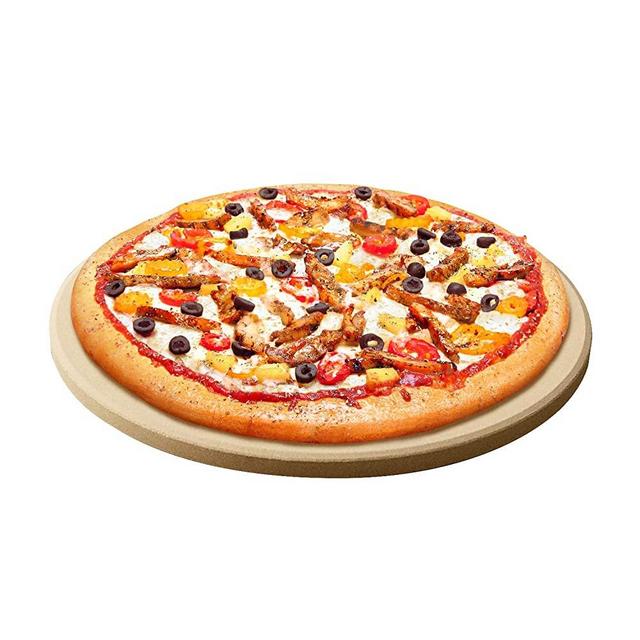 Arcedo Pizza Stone for Oven and Grill, 12 Inch Round Baking Stone for Bread, Heavy Duty Ceramic Grill Pizza Stone, Durable Stone Pizza Pan, Perfect for Making Pizza, Bread, Pies, Calzone and More