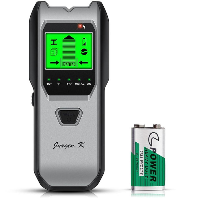 Stud Finder Wall Scanner, 5 in 1 Multifunction Stud Locator with Upgraded Smart Sensor, HD LCD Display and Audio Alarm for The Center & Edge of Metal, Studs, AC Wire, and Pipe Detection(Dim Gray)