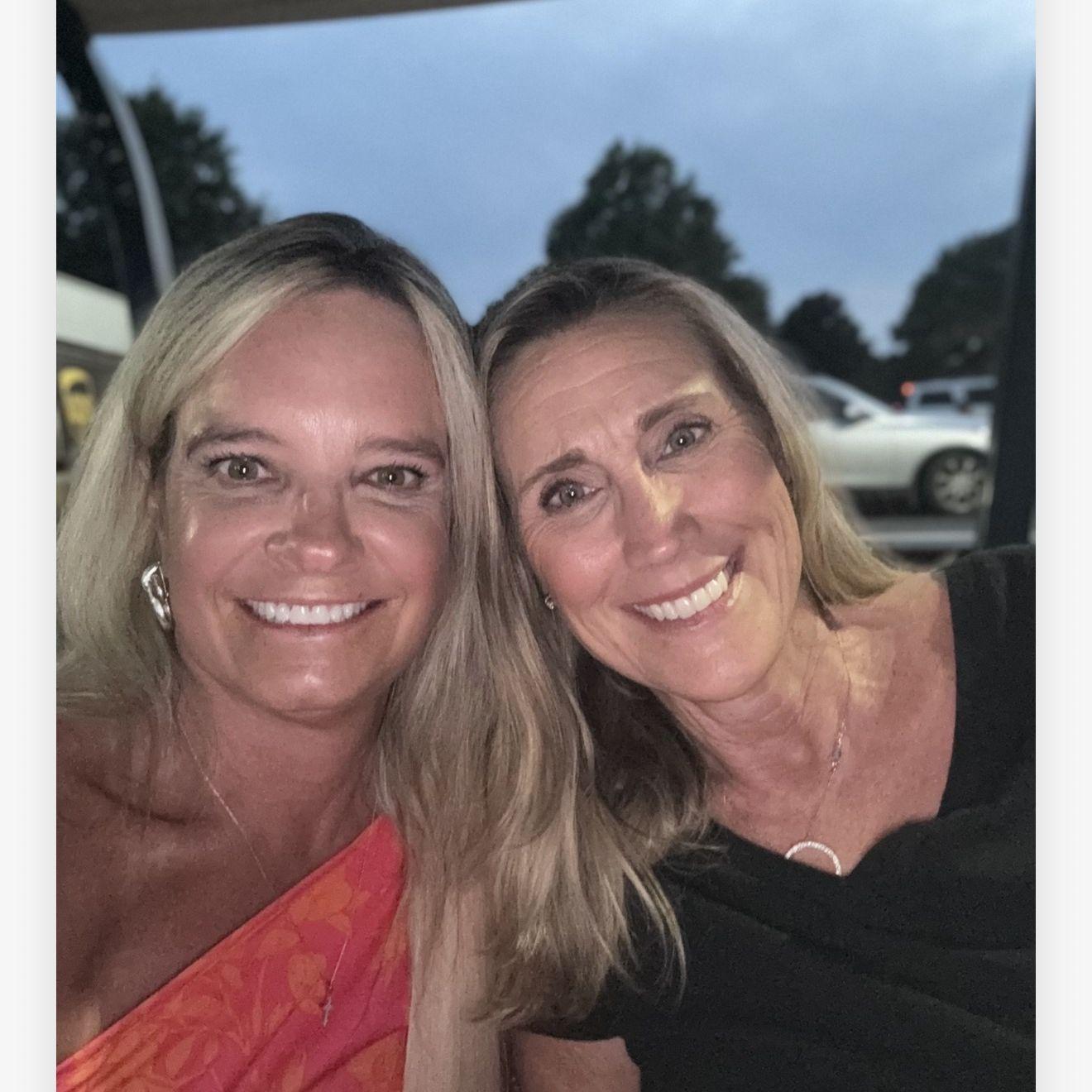 Becca and me in golf cart enjpying fireworks