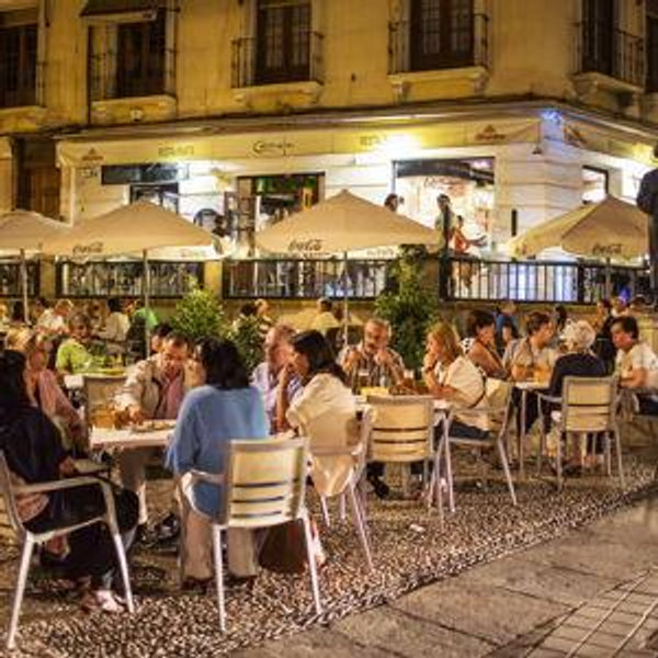 Dinner in Granada during our honeymoon!