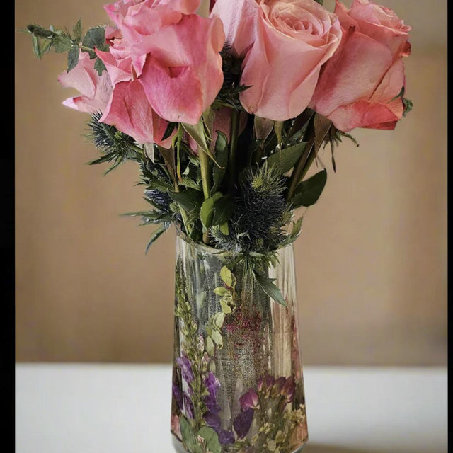 Pressed Flower Vase and Wine Chiller