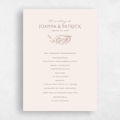 Linen, Beige Wedding Program - Briallen