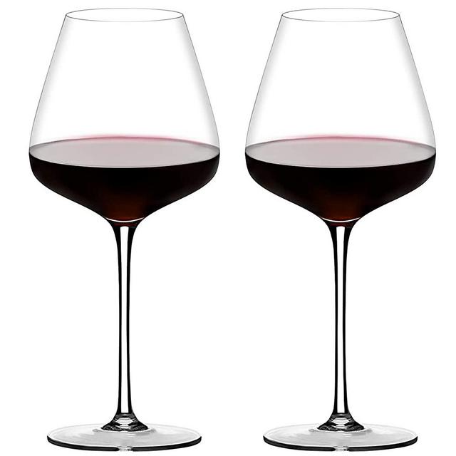 Crystal Red Wine Glasses Set of 2,Hand Blown Burgundy Wine Glasses Clear-100% Pure Lead Free Finest Crystal,21 Oz,Long Stem, Larger Bowl-Best for Wine Tasting, Birthday, Anniversary (New Package)