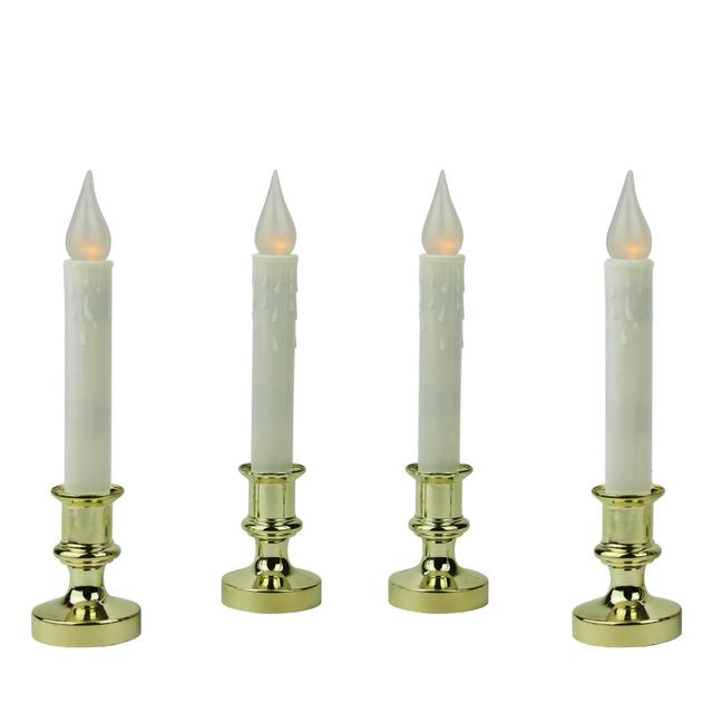 Northlight LED C5 Flickering Christmas Candle Lamps with Timer - 8.5" - Set of 4