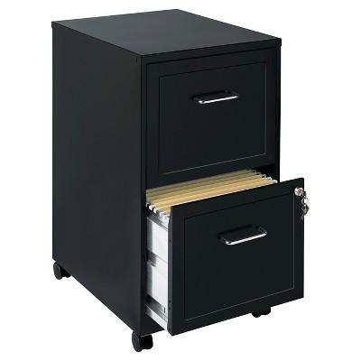 Hirsh Industries® Space Solutions File Cabinet on Wheels, 2 Drawer - Black