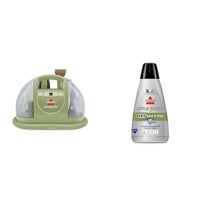 Bissell Little Green Multi-Purpose Portable Carpet and Upholstery Cleaner, Car and Auto Detailer, Green, 1400B Little Green® Spot & Stain Formula for Portable Carpet Cleaners, 2038G