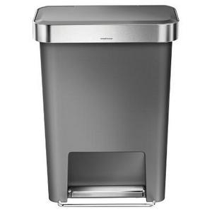 simplehuman Studio 45L Rectangular Trash Can Gray