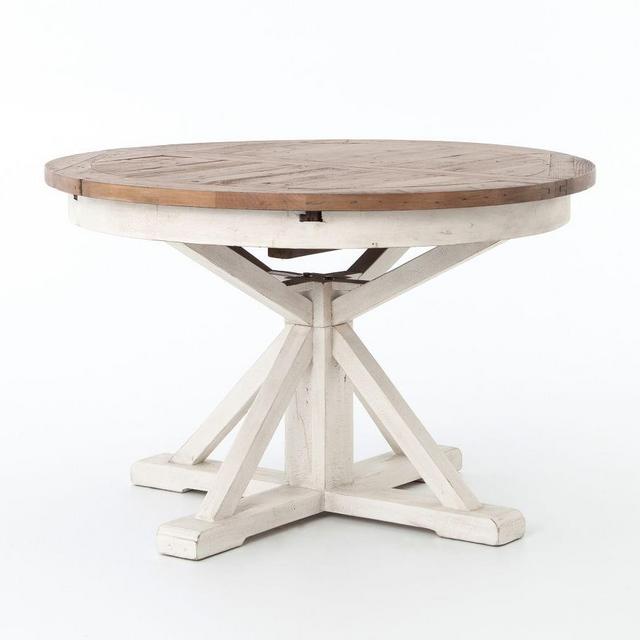 Hart Extending Dining Table, Driftwood/Limestone White, 47.5" - 63" L