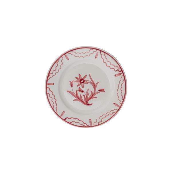 Pink Summer Flower Ceramic Medium Plate, Set of 8