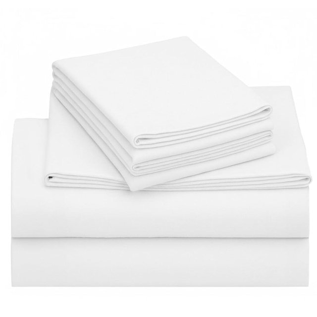California Design Den Flannel King Size Sheets Set - Made in Portugal 100% Cotton, Thick, Velvet Soft 4-Piece Flannel Sheets King Size, Triple-Brushed with Extra Deep Pockets - White